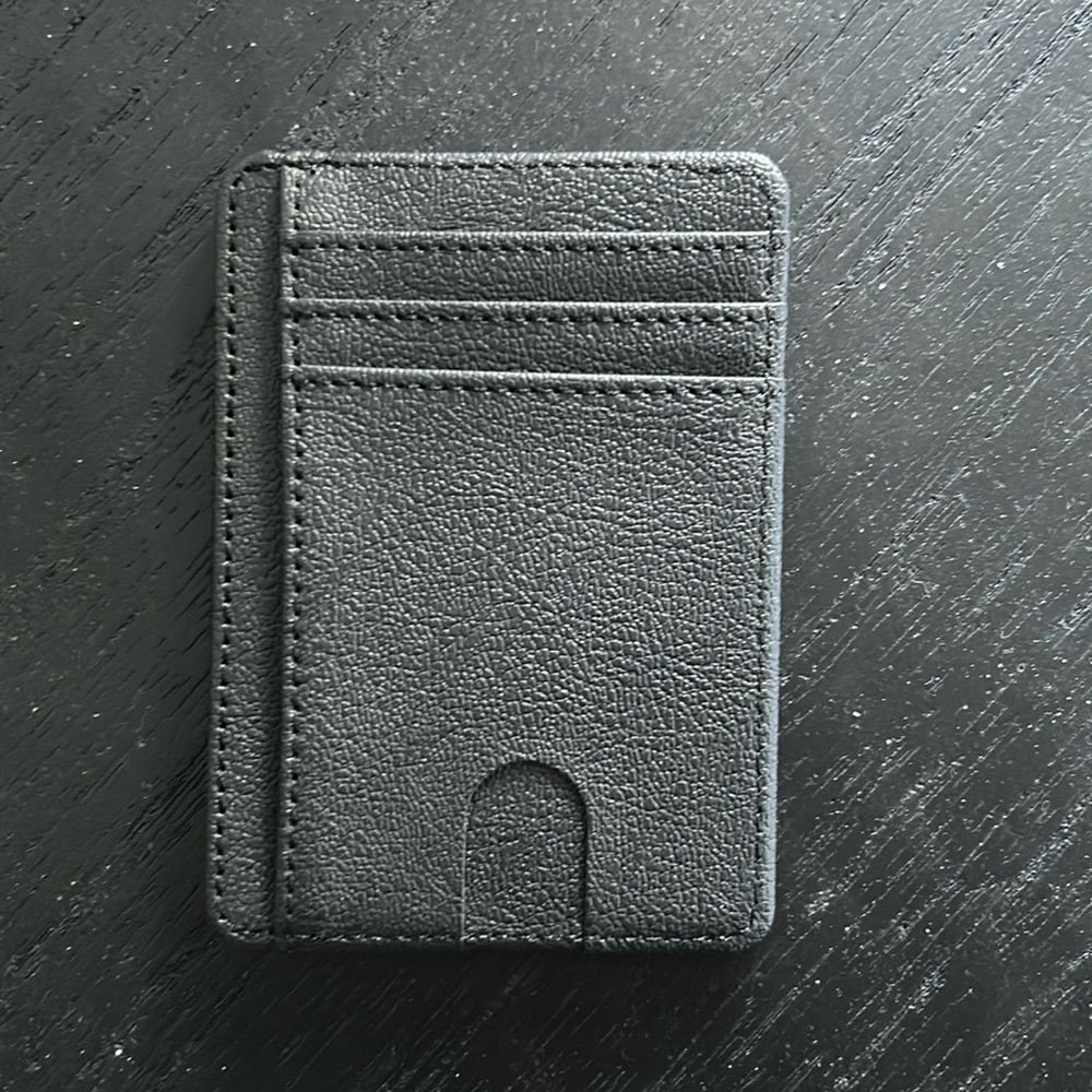 Never Used Italian 8 Pocket Slim Card Black Wallet